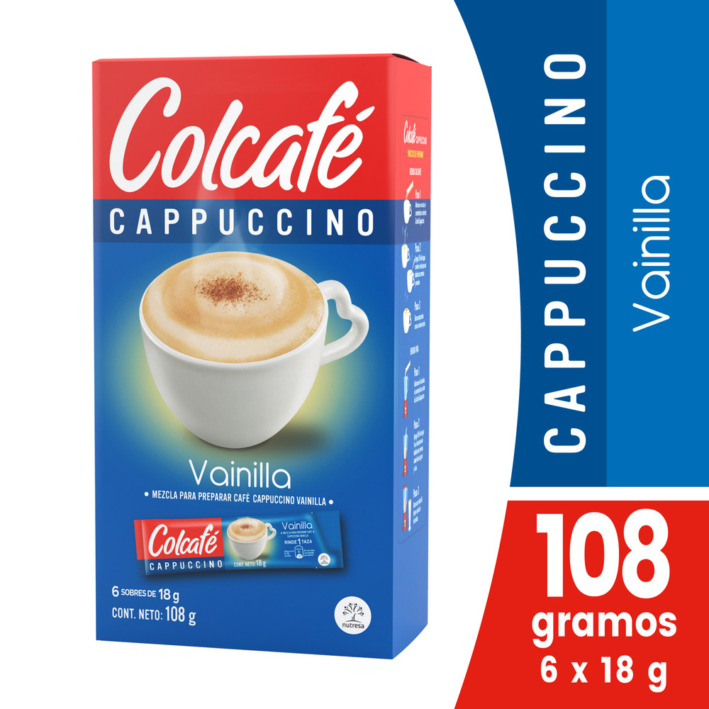 Colcafe Cappuccino Vainilla Sobres 6 Unidades 108Gr | SuperBooM